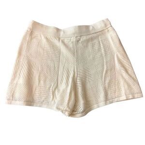 NWT Monrow Crochet Knit Easy Short in Off White- Size M